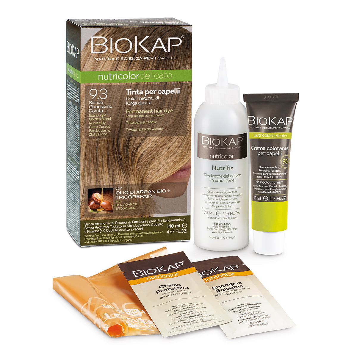 Tinta per Capelli Biokap Delicato 9.03+ Biondo Chiarissimo Dorato