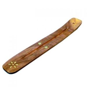 Bruciatore in legno con ottone per incensi a bastoncino