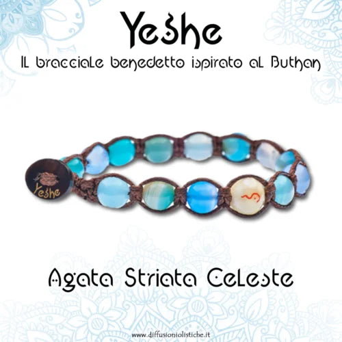 Bracciale Benedetto Agata Striata Celeste