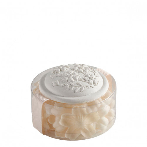 Scatola di petali di sapone profumati bianchi e color carne - Fragranza alla rosa