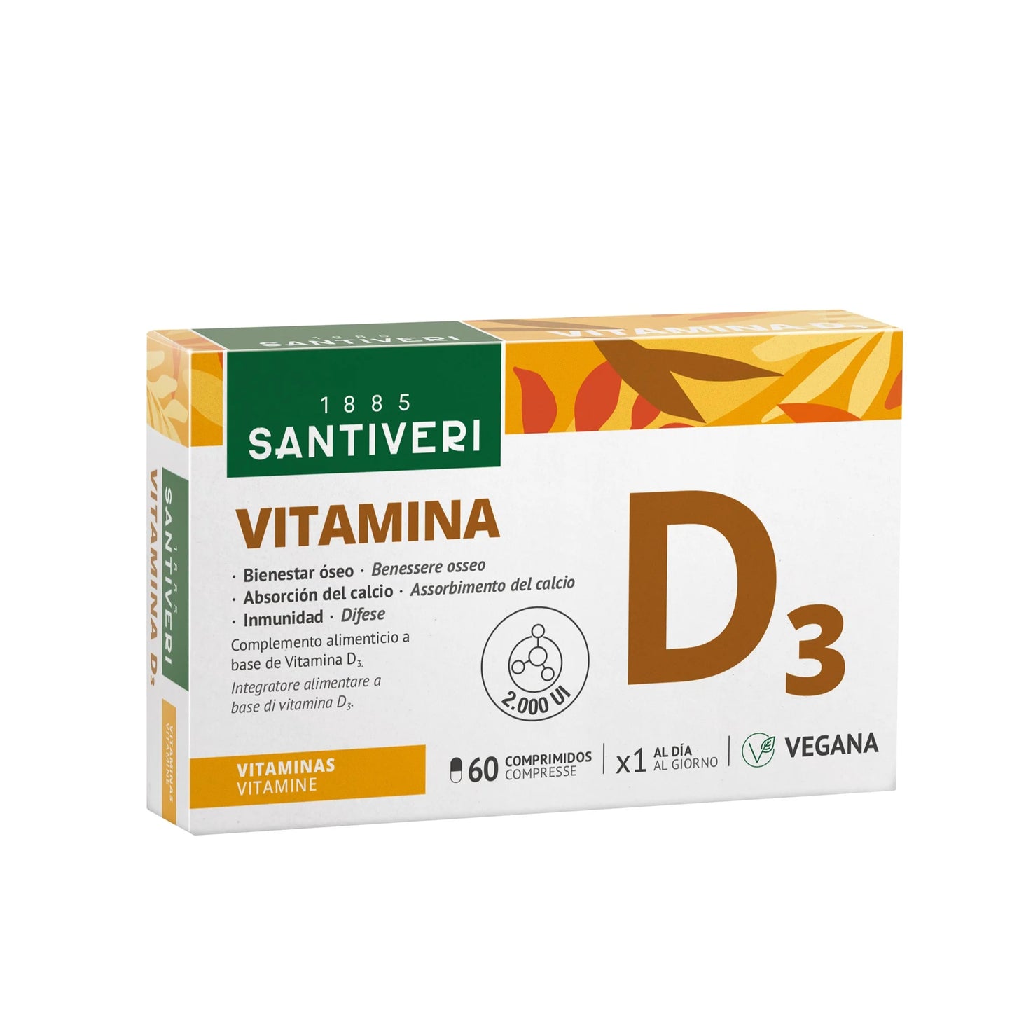 VITAMINA D3 2000 Assorbimento del Calcio VEGETALE 60 COMPRESSE